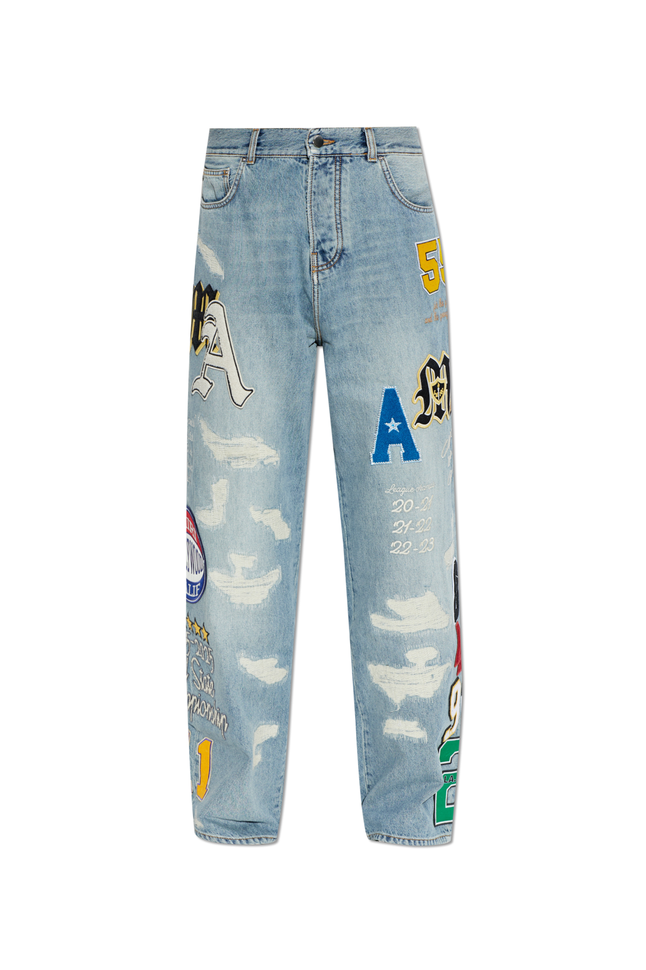 kkk　LITTLE FUNNY FACE PANTS　　ameri M Amiri Jeans with patches | Men's | Vitkac